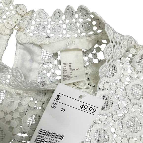 H & M Elegant Cream Lace Top Size 16 NWT - Picture 8 of 12